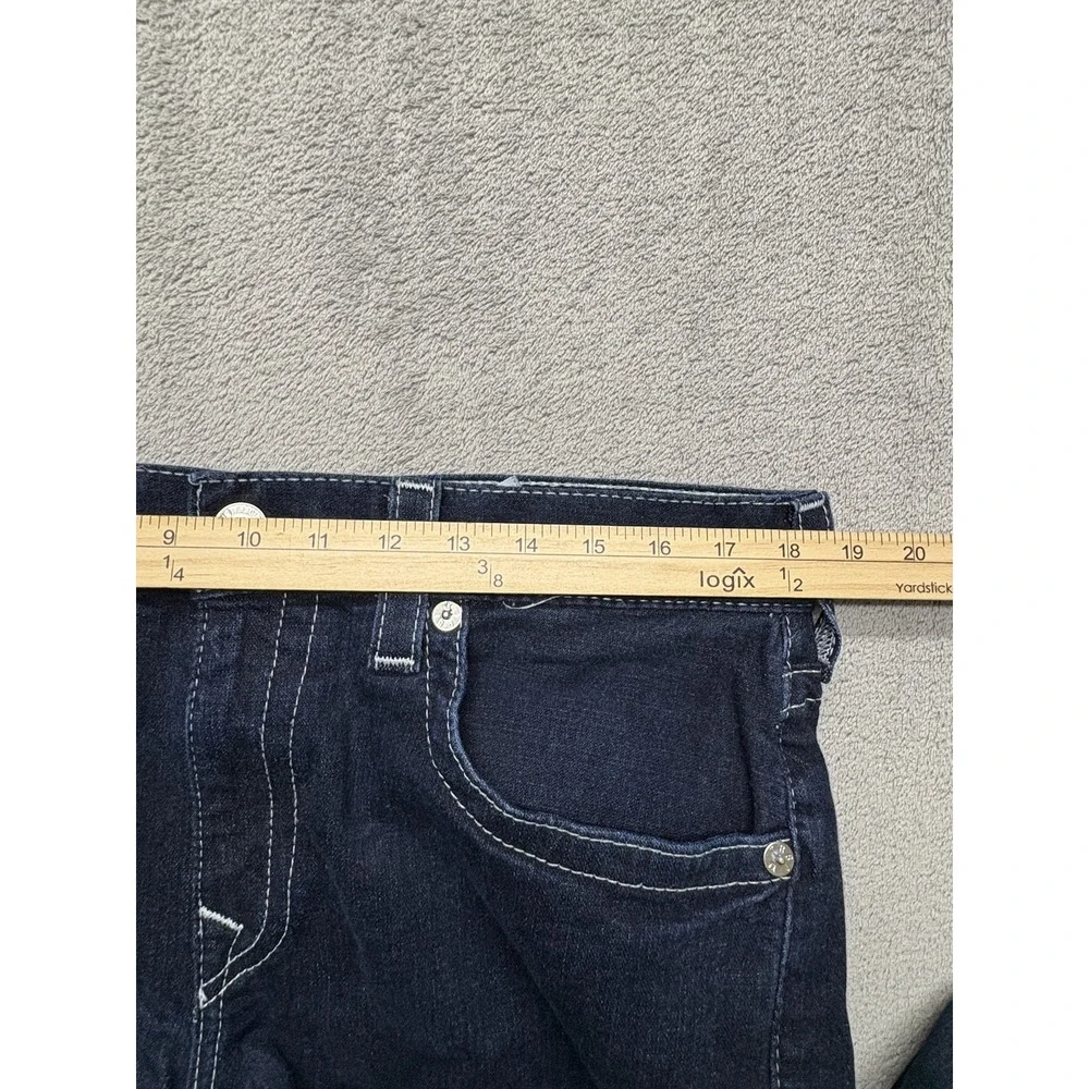 True Religion Jeans Mens Measured 37x33 Blue Slim‎ No Flap SN 2S Body Rinse